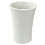 Gedy AU98-02 Round Toothbrush Holder Made From Stone in White Finish
